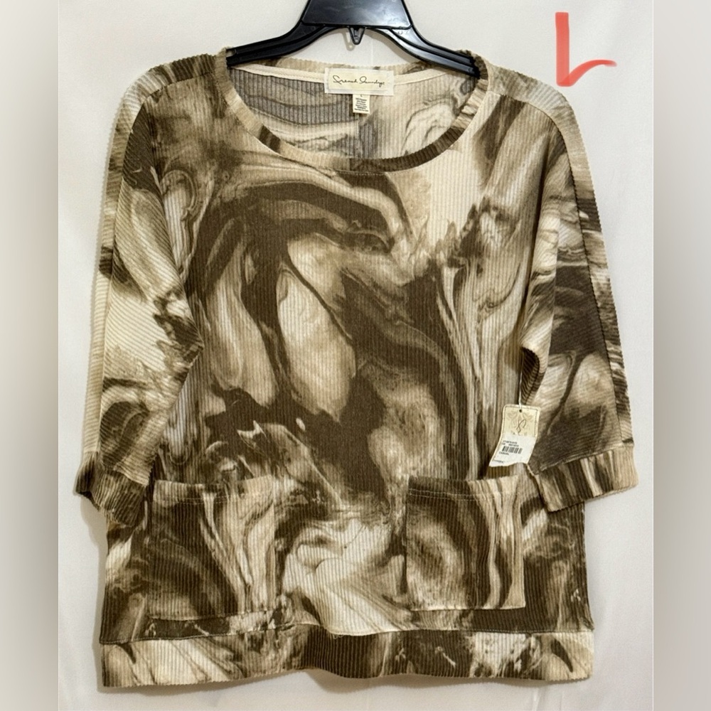 Women's Brown Tie-Dye Top